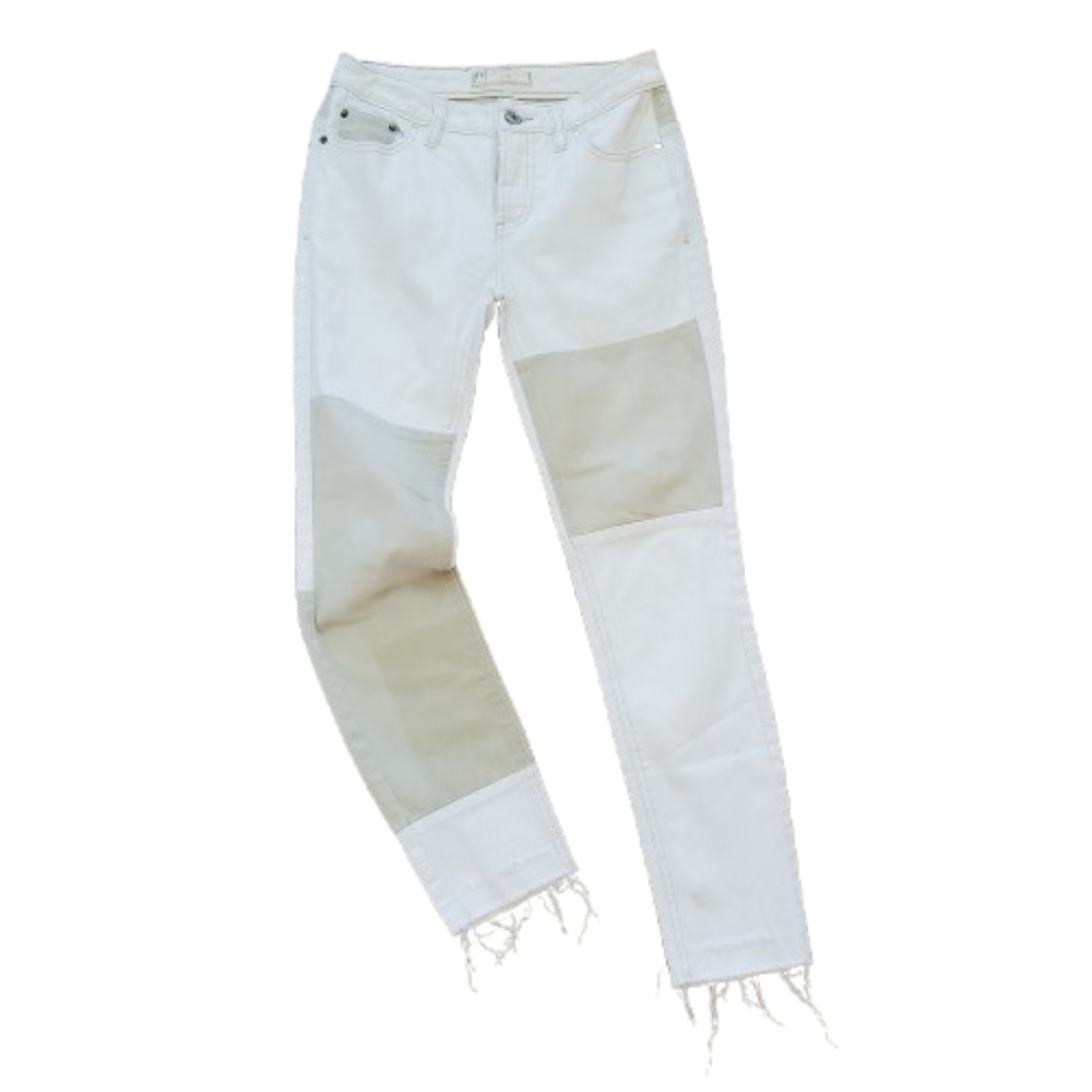 Free People white color block jeans size 26